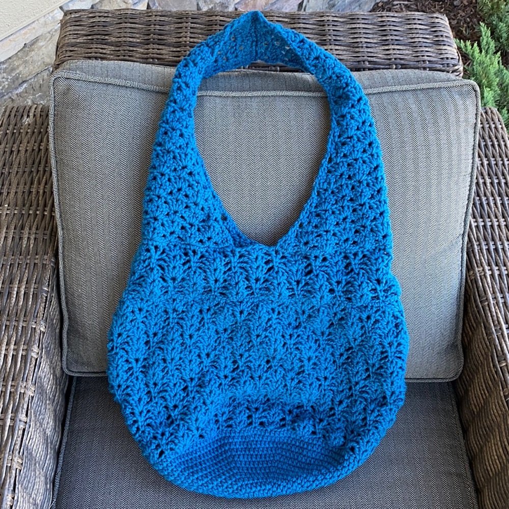 Large HANDMADE crocheted bag.